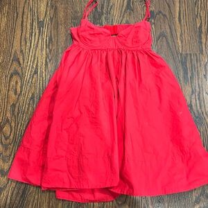Red spaghetti strap backless dress